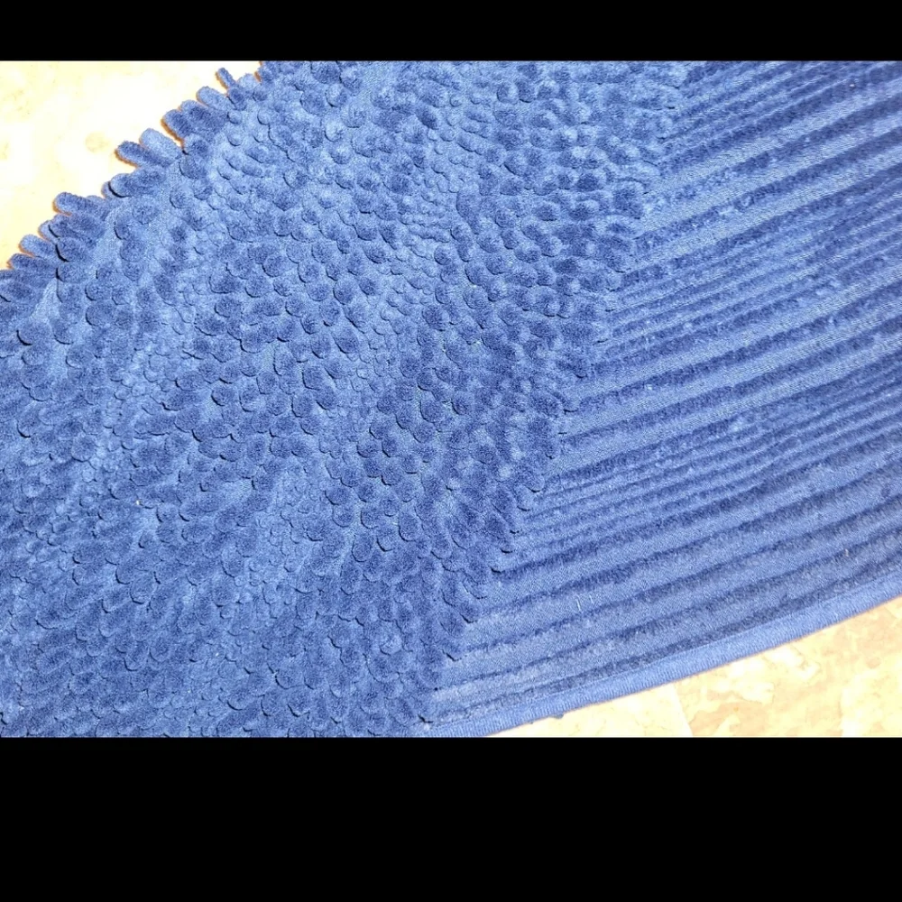 Luxurious Navy Blue Bath Mat Set